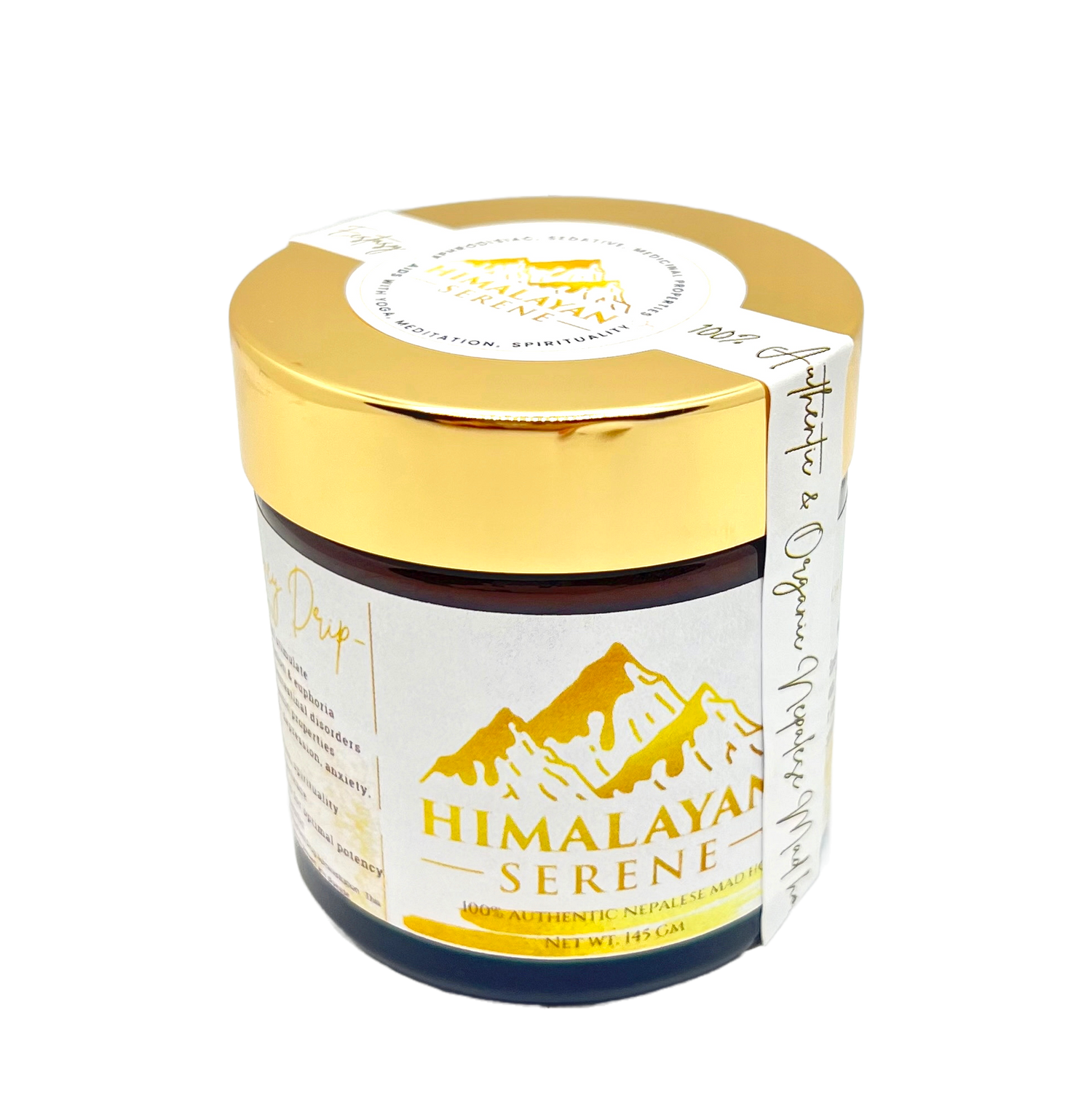 A model bottle showcasing Himalayan Serene's Nepalese real mad honey