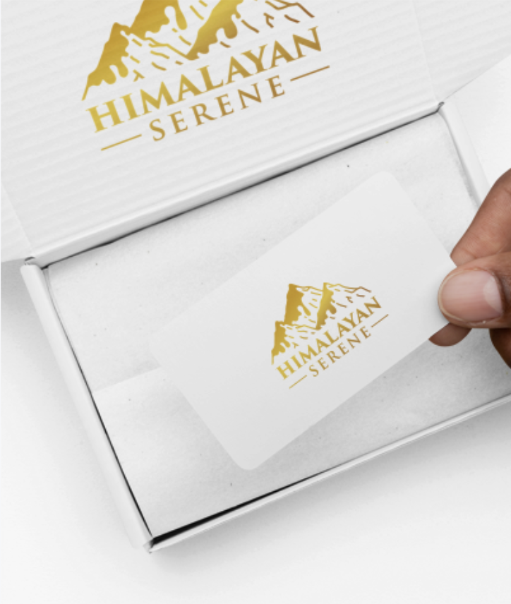 Customer receiving a Himalayan Serene medicinal mad honey package with the brand logo from Nepal